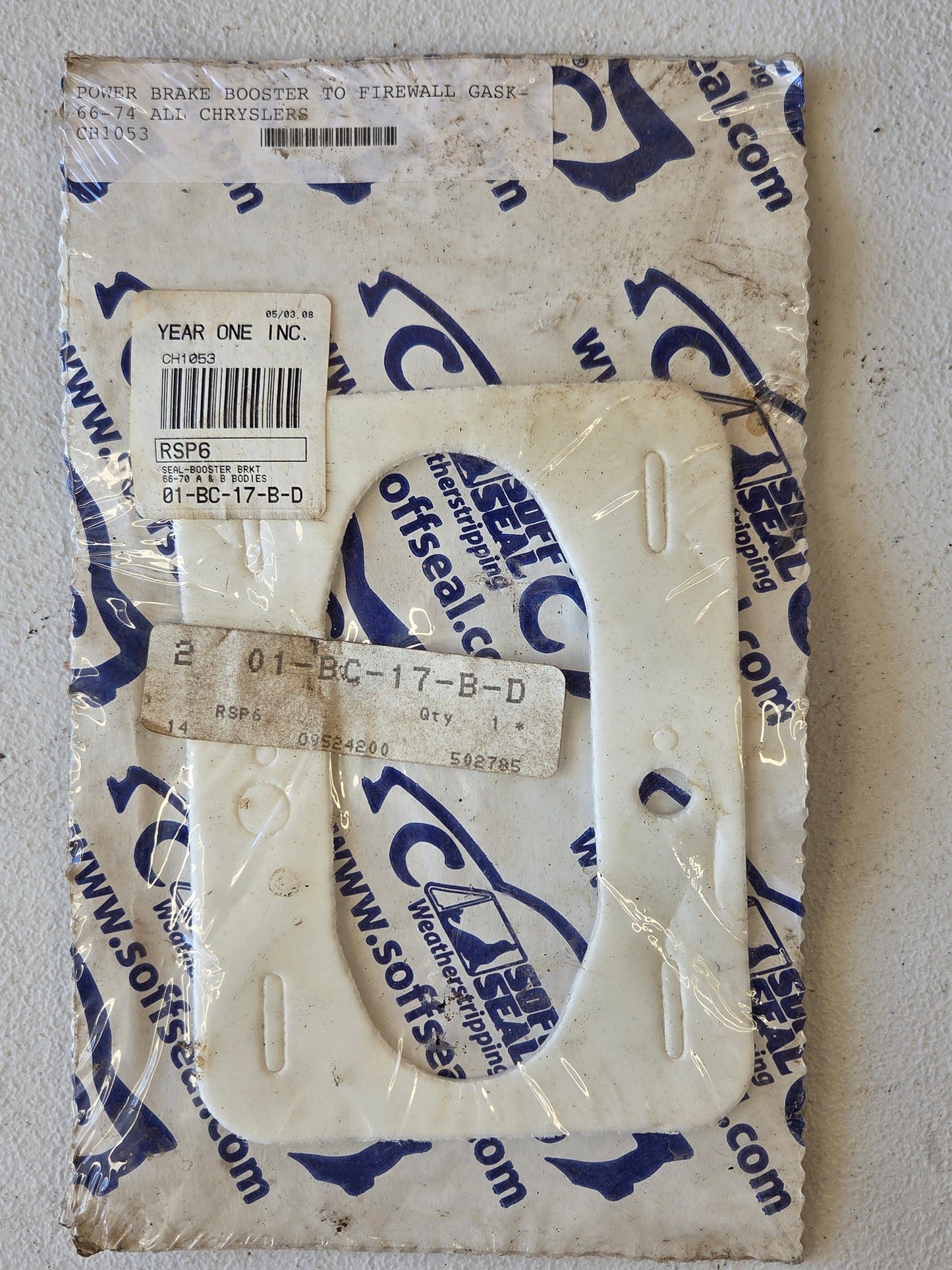 Year One 1966-70 A & B Body Brake Booster Seal Part# CH1053