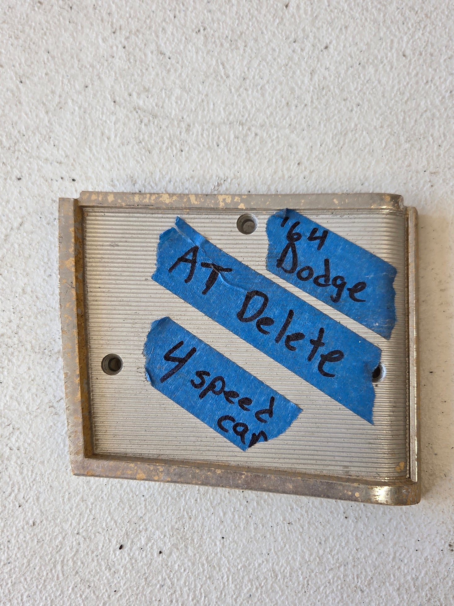 1964 Dodge Polara Push Button Automatic Dash Bezel Delete Plate