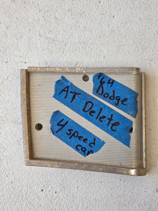 1964 Dodge Polara Push Button Automatic Dash Bezel Delete Plate